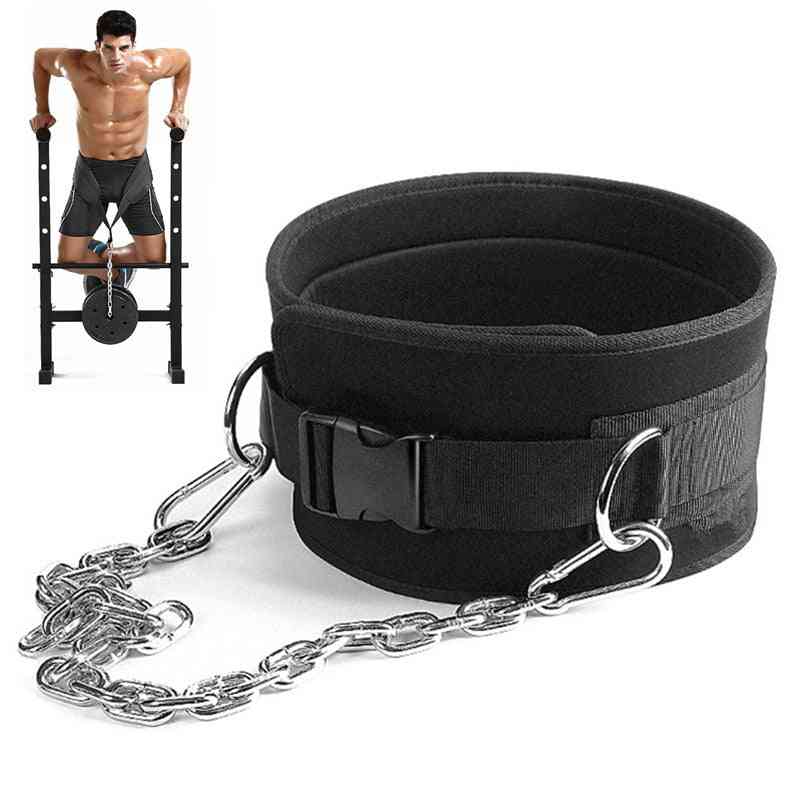 Weight Lifting Dip Belt With Chain Heavy Duty Core Support