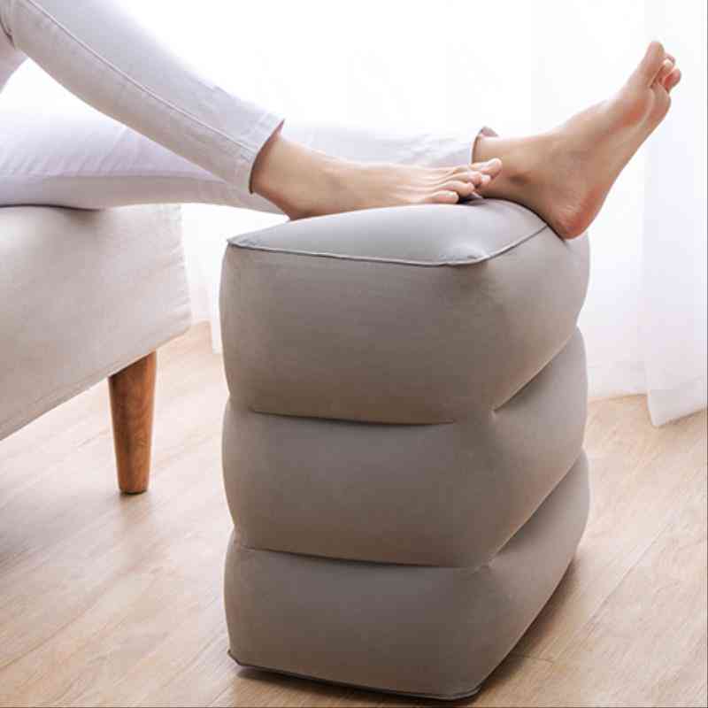 Inflatable Travel Pillow Foot Pad Airplane Car Bus Footrest Stool