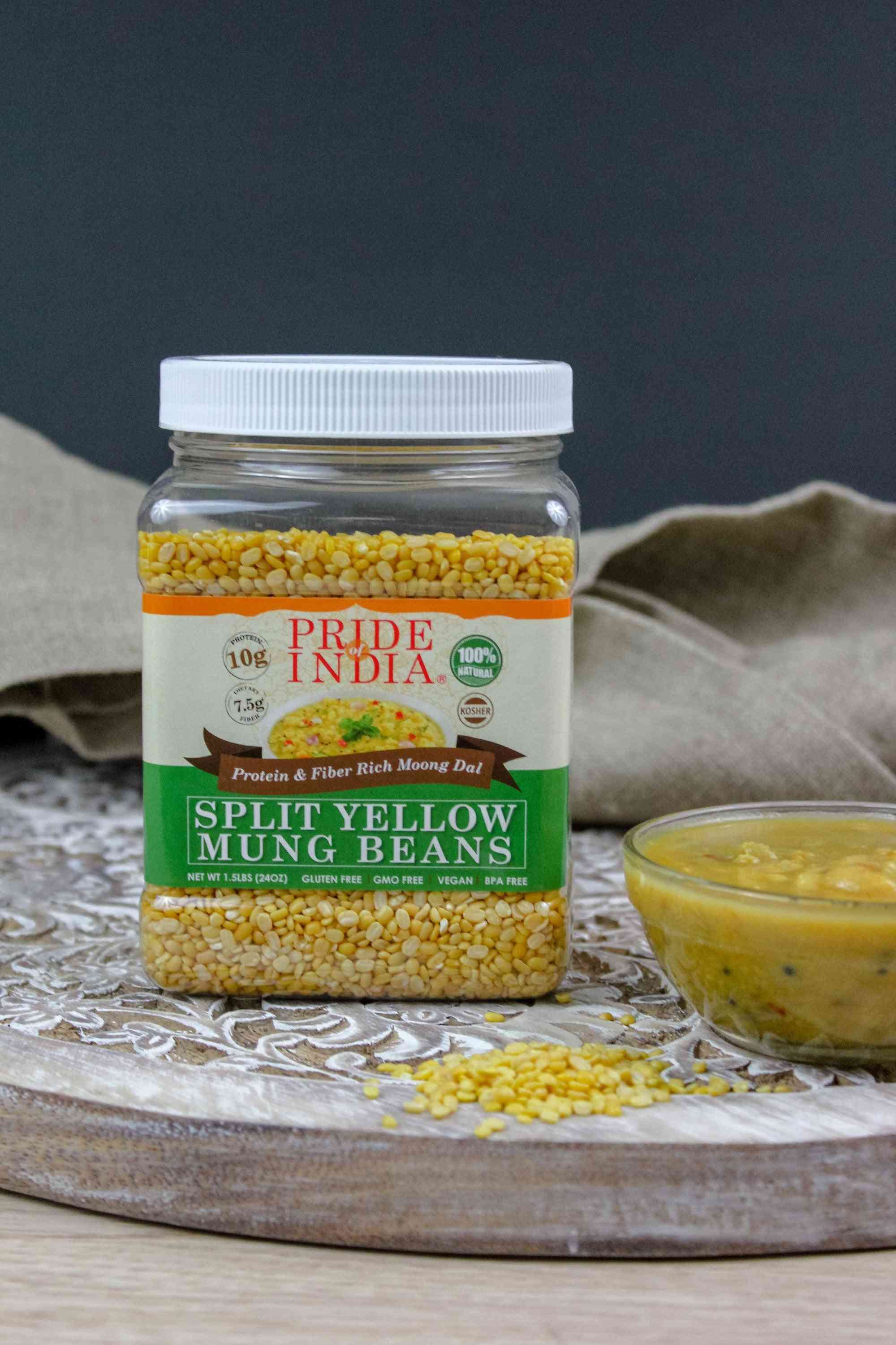 Indian Split Yellow Mung Lentils - Protein & Fiber Rich Moong Dal Jar