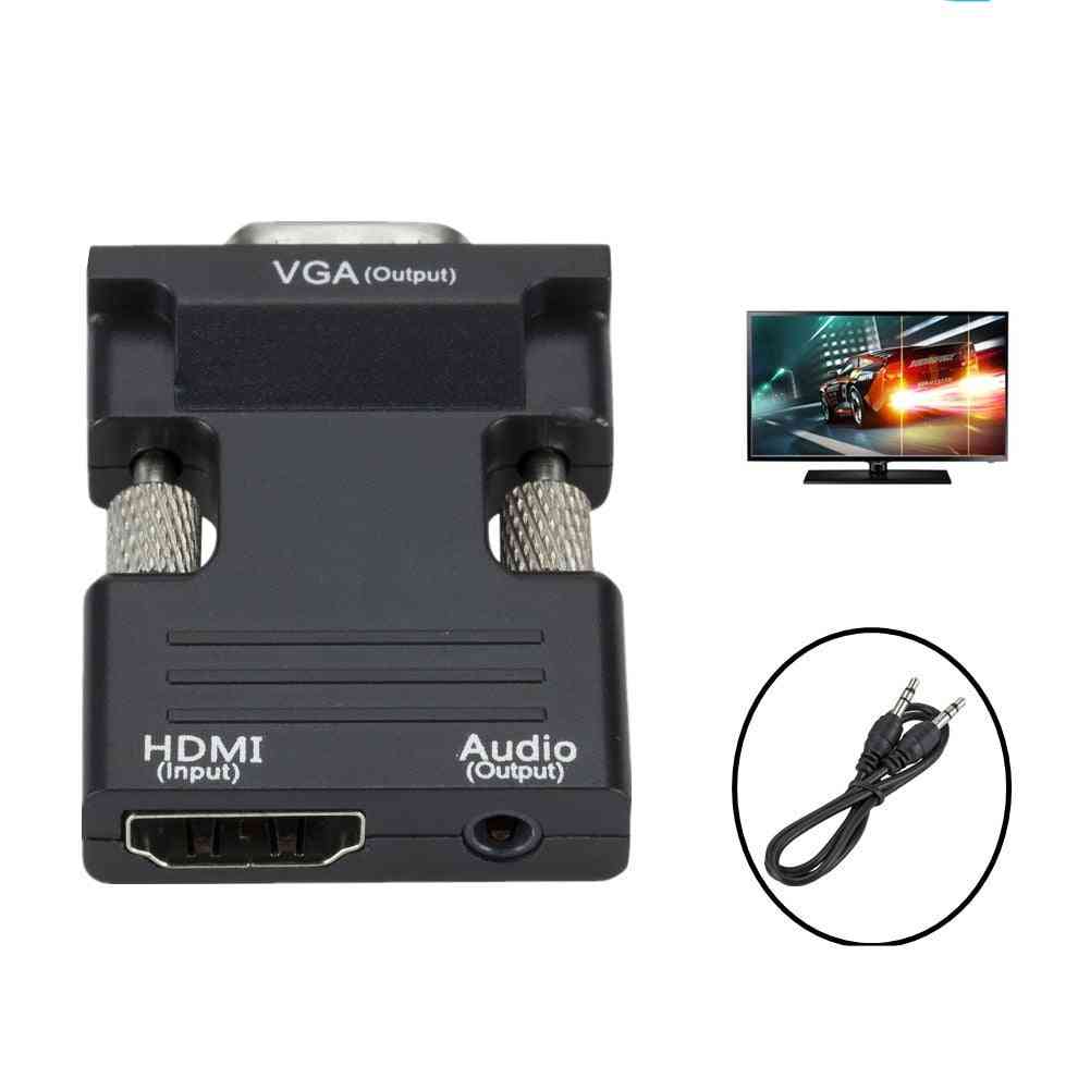 Hdmi Compatible Female To Vga Male Converter Audio Cable Adapter