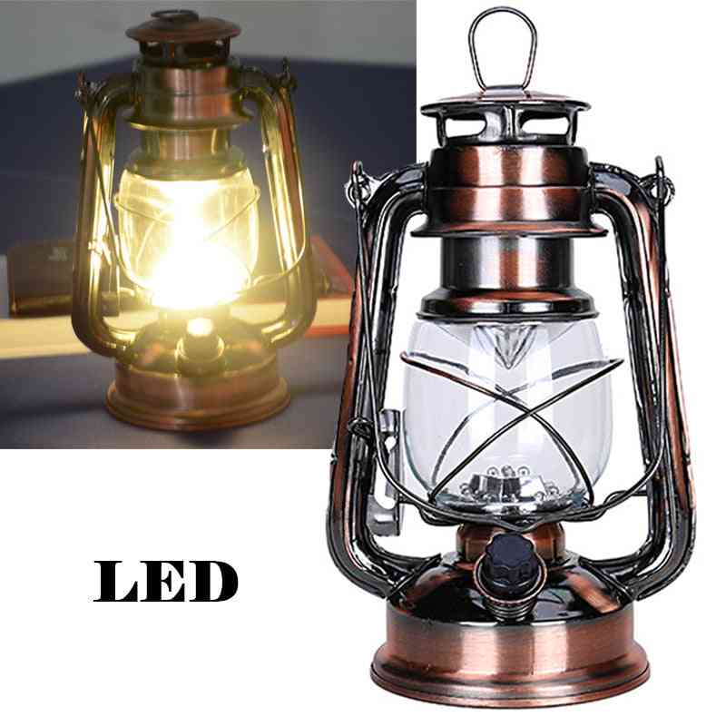 Led Oil Lamp Iron Candlestick Candle Kerosene Lamps