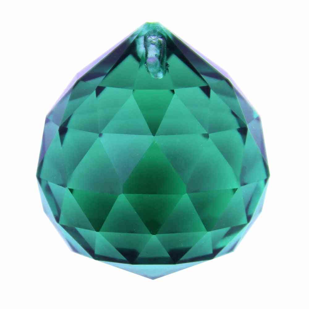 Zircon Green Crystal Hanging Faceted Ball Pendants