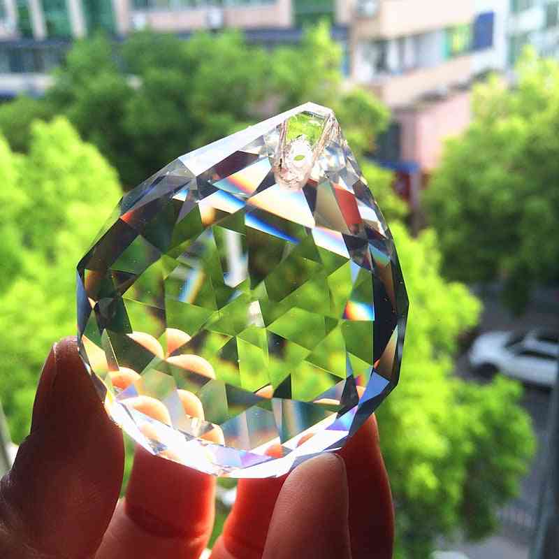 Clear Faceted Glass Crystal Prisms Balls For Crystal Suncatcher Hanging Pendants