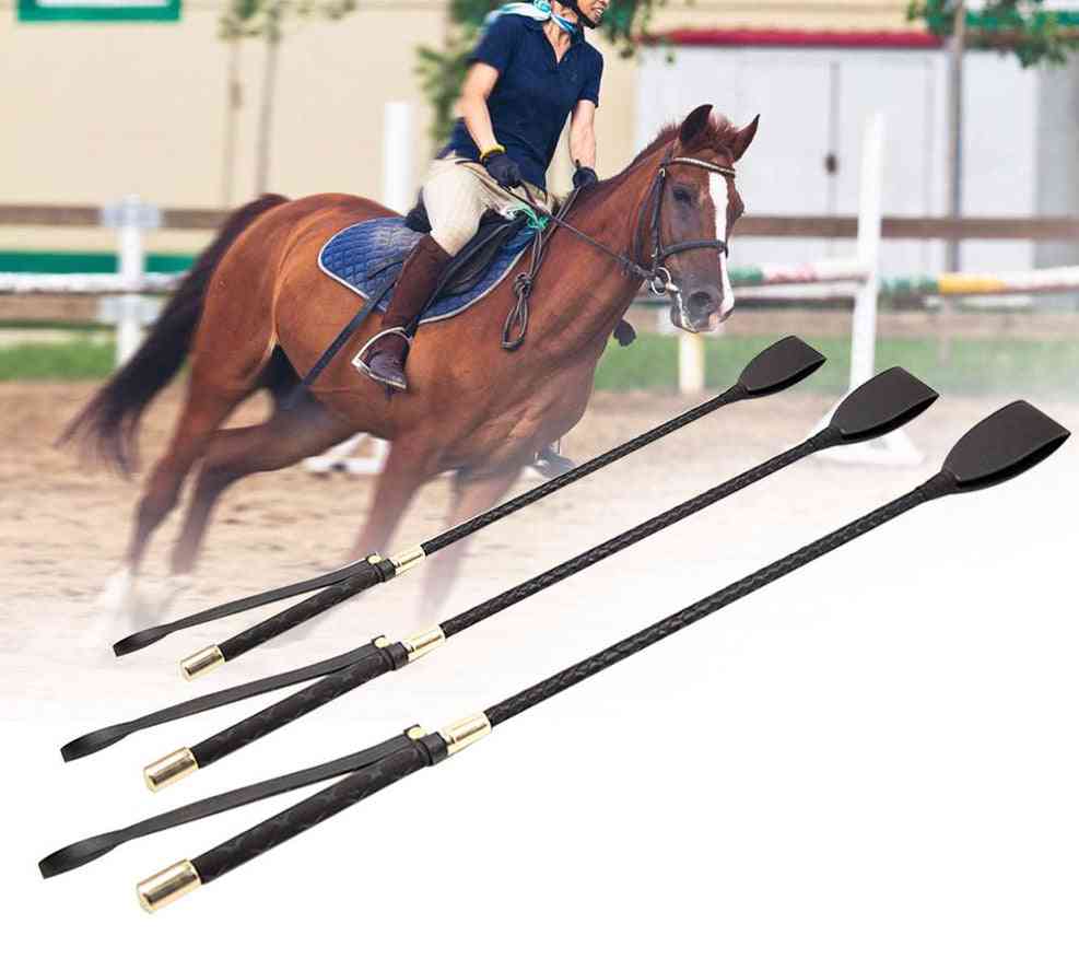 Equestrian Racing Horse Whip With Handle - Pu Leather Portable Pointer