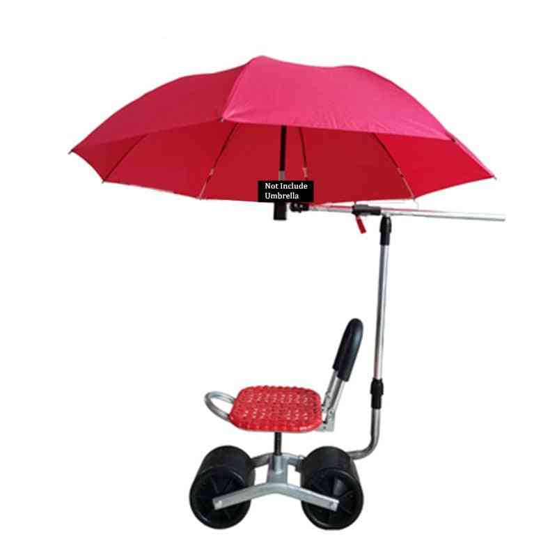 Rolling Garden Cart Scooter With Seat And Umbrella Holder