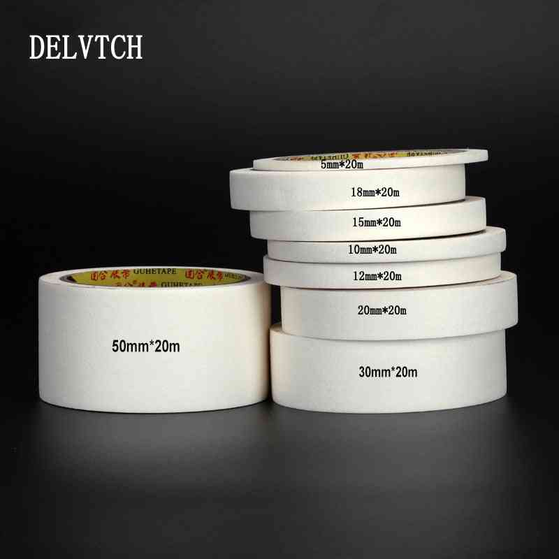 Delvtch White Color Adhesive Masking Tape High Temperature Single Sided Tearable Writable For Office Car Auto Oil Painting Tape