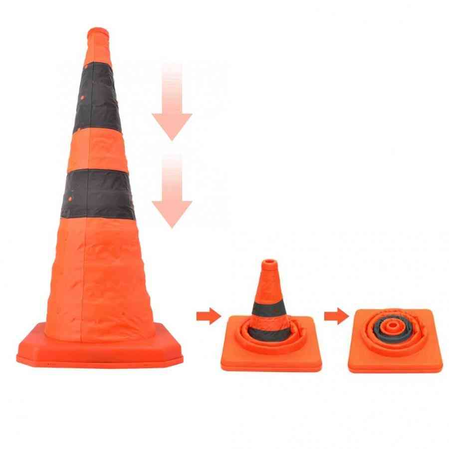 Folding Road Traffic Road Cones With Reflective Strip