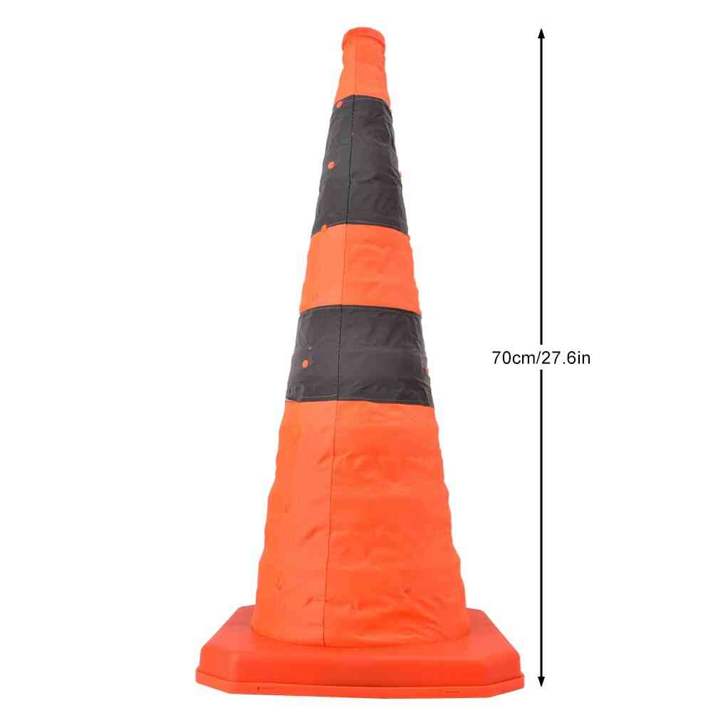 Folding Road Traffic Road Cones With Reflective Strip
