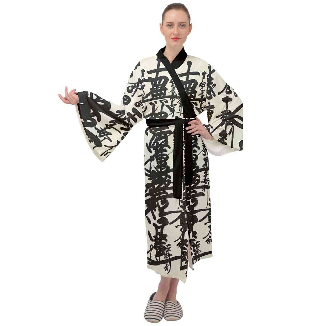 Oriental Designs Maxi Velour Kimono
