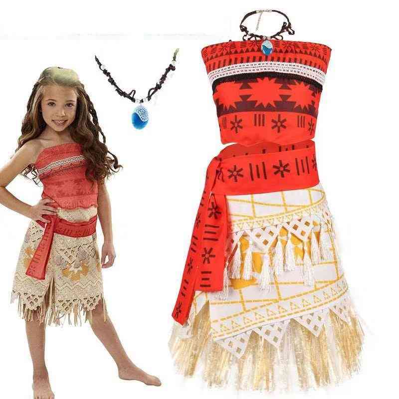 Vuxna barn cosplay vaiana moana princess kostym klänning
