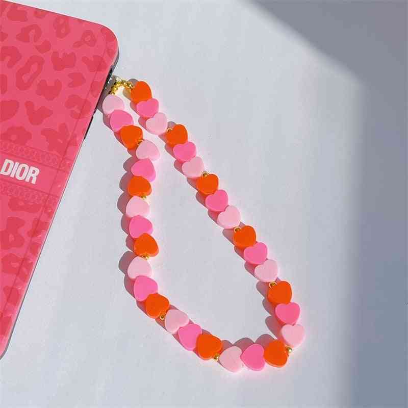 Charming And Cute Pink Gradient Soft Ceramic Heart-shaped Mobile Phone