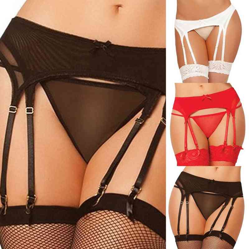 Bow Perspective Thigh-highs Garter Belt Without Stockings For Adults - Women