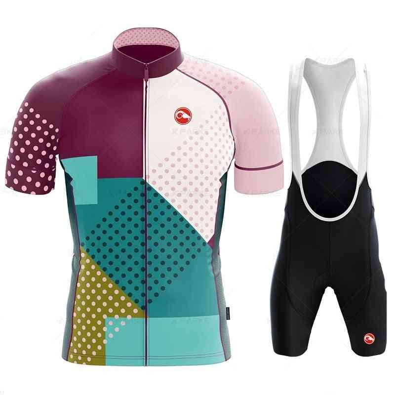Summer Cycling Comfortable Racing Jersey Bibi Pant Set