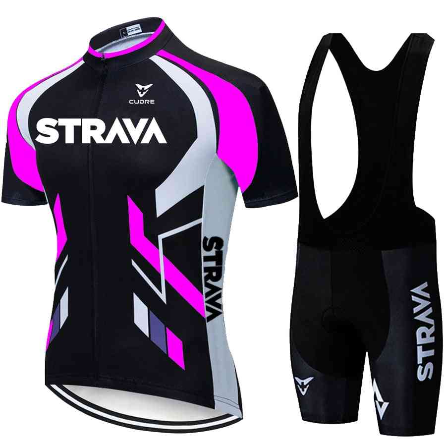 Team Strava Sportswear Jersey Bib Pant Sets