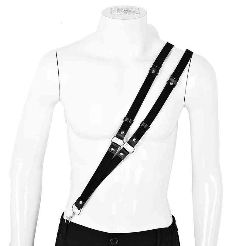 Mens Suspender Harness Belt Buckles O Rings Adjustable  Single-shoulder