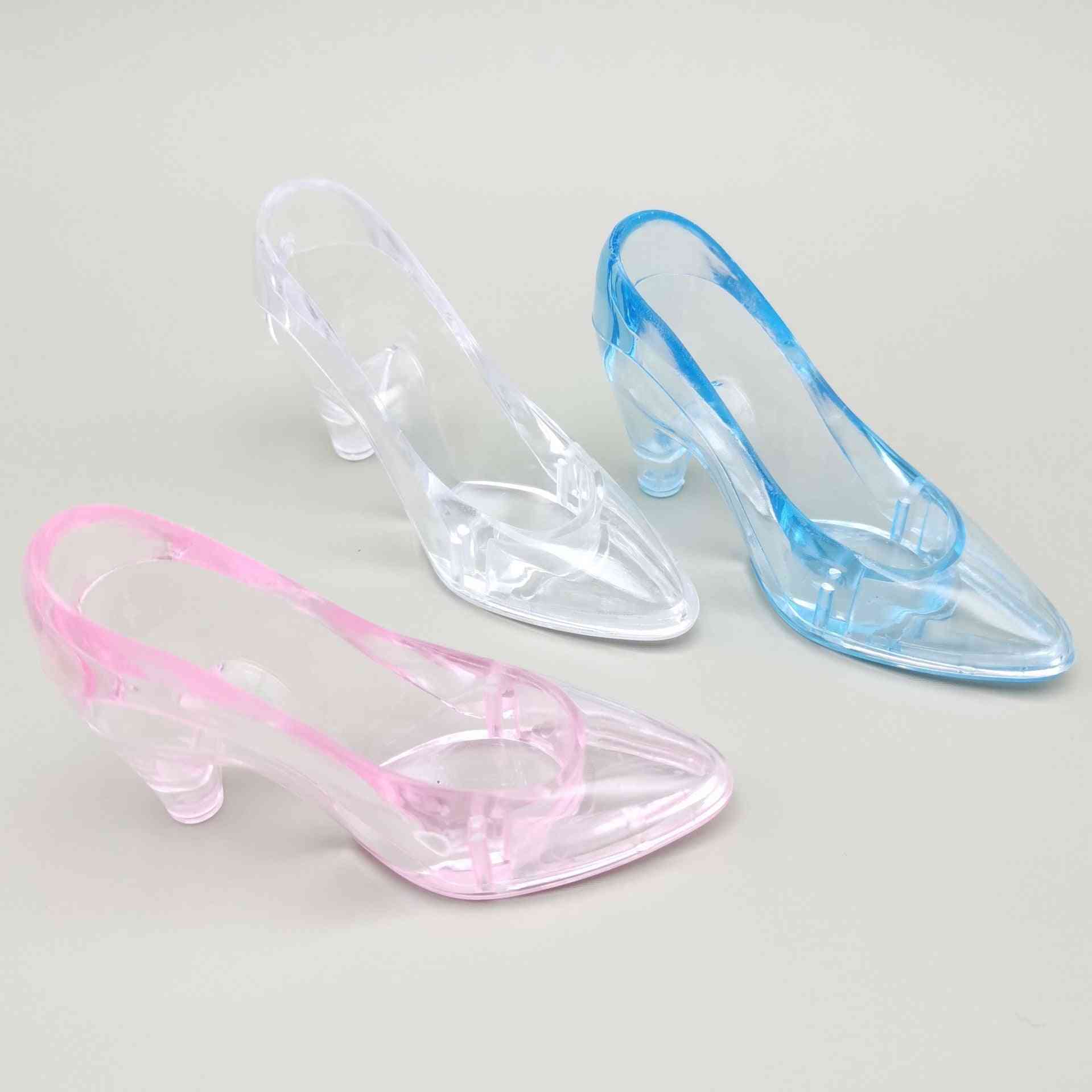 6pcs Plastic Princess Crystal Shoes Candy Box