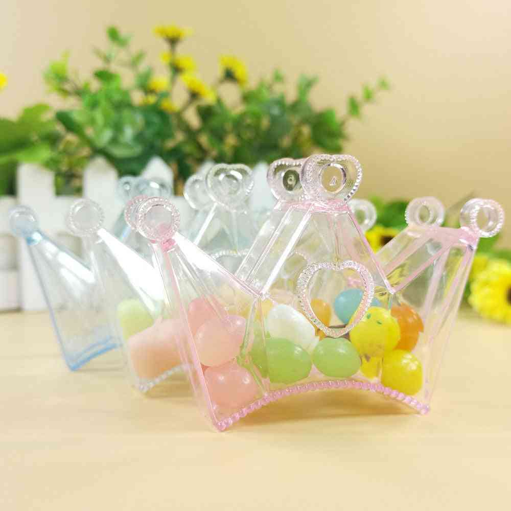 6pcs/set Cute Plastic Baby Crown Candy Box