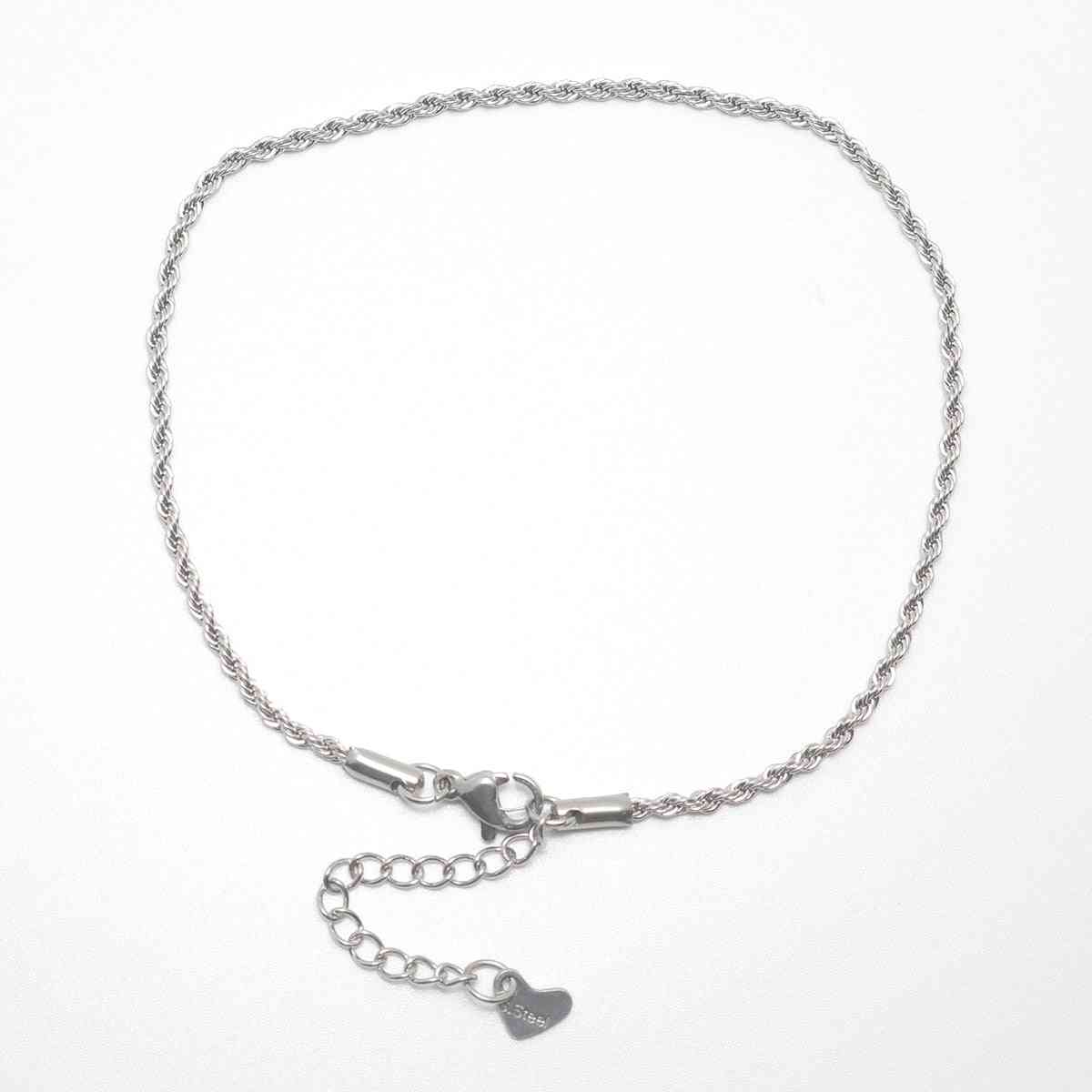 Stainless Steel Anklet Silver Color Anklets Fine Fashion Jewelry