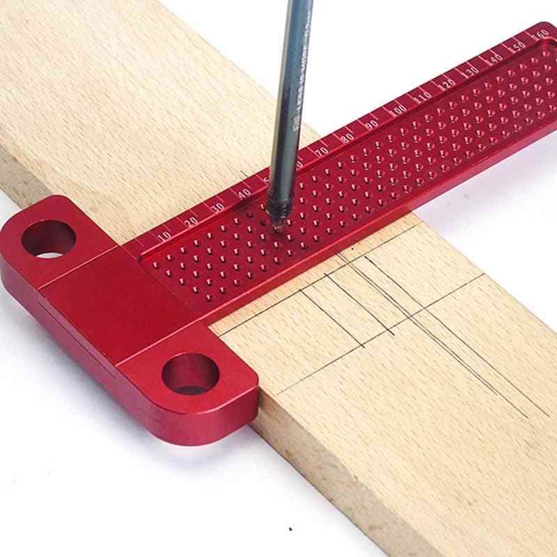 Woodworking Scribe 400mm T-type Square Ruler Hole Scribing Ruler Drawing Marking Gauge Crossed-out Measuring Carpenter Tools