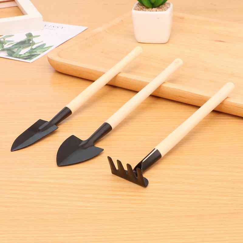 Mini spade rake set spade för växter bonsai verktyg
