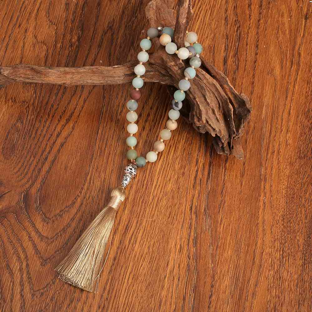 Muslim Tasbih Prayer Rosary 8mm Amazonite Knotted 33 Beads Bracelet