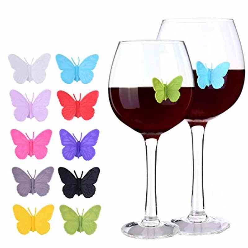 Silicone Butterfly Wine Glass Marker Charms