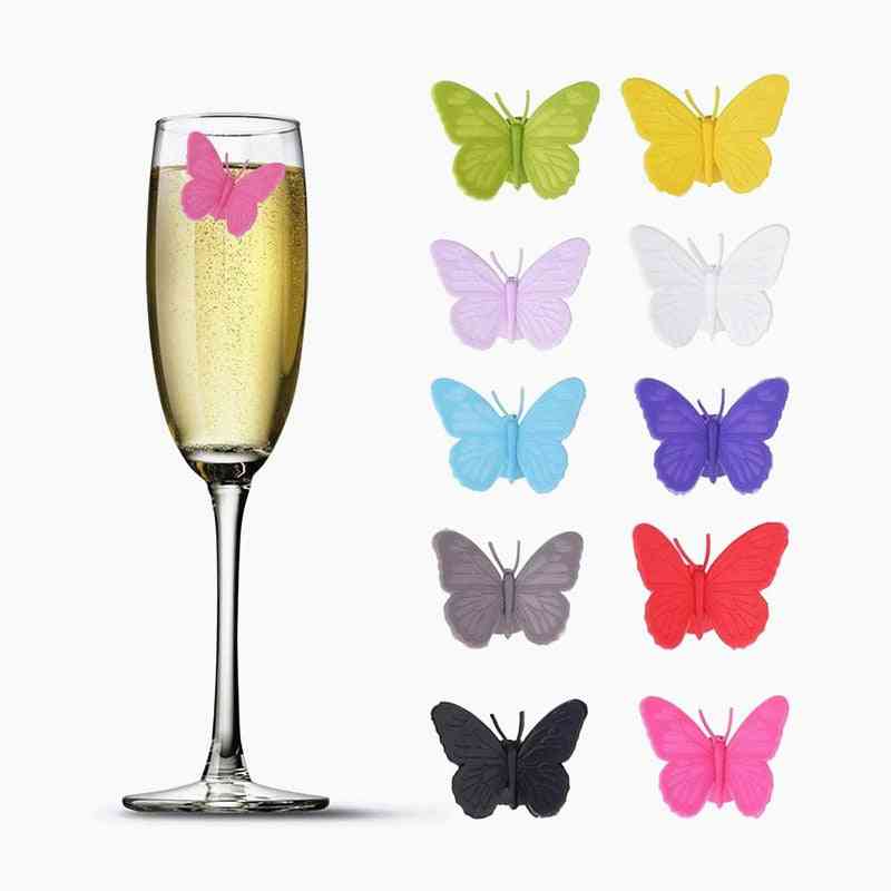 Silicone Butterfly Wine Glass Marker Charms
