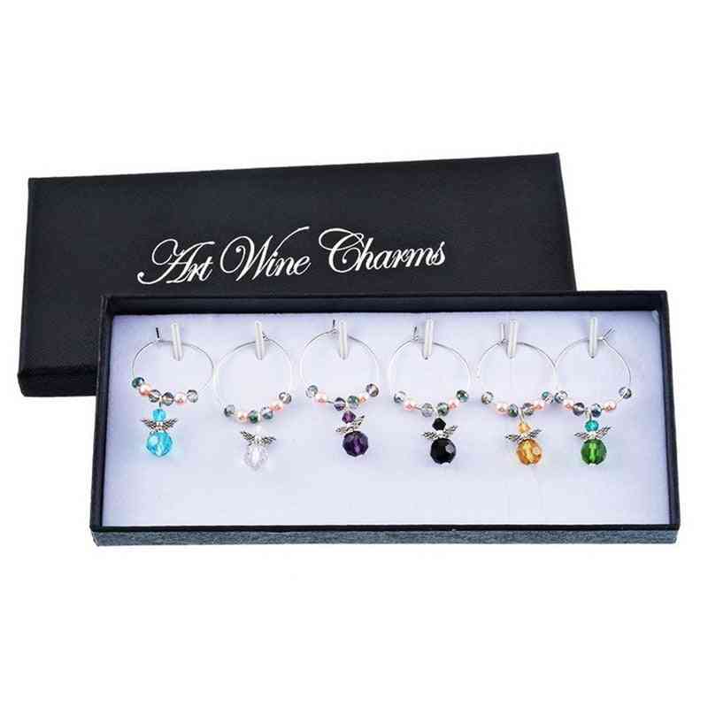 Crystal Glass Wine Charms Marks Tags For Stem Glasses Drink Markers Decoration