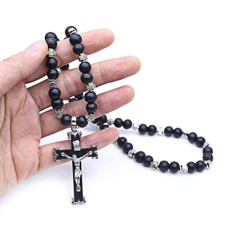 Jesus Christ Cross Pendant Rosary Necklaces