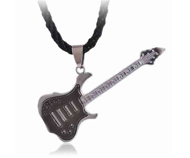 Stainless Steel Plating Rock Guitar Necklace Copper Titanium Necklace