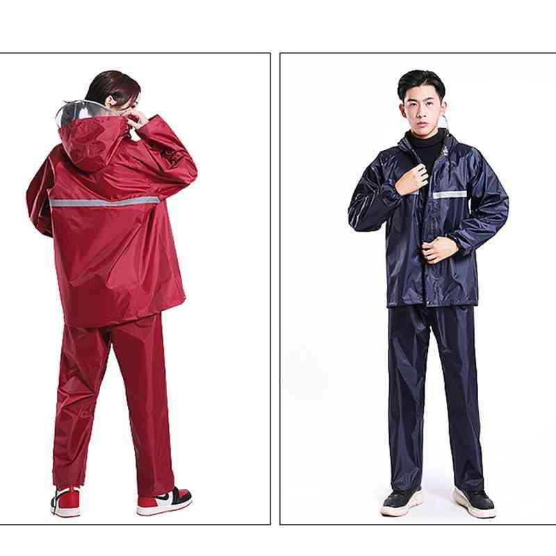 Raincoat Suit - Impermeable Waterproof  Reflective Strip Men Women
