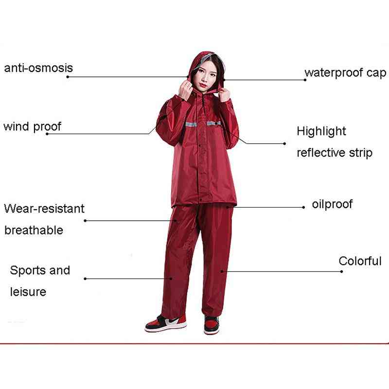 Raincoat Suit - Impermeable Waterproof  Reflective Strip Men Women