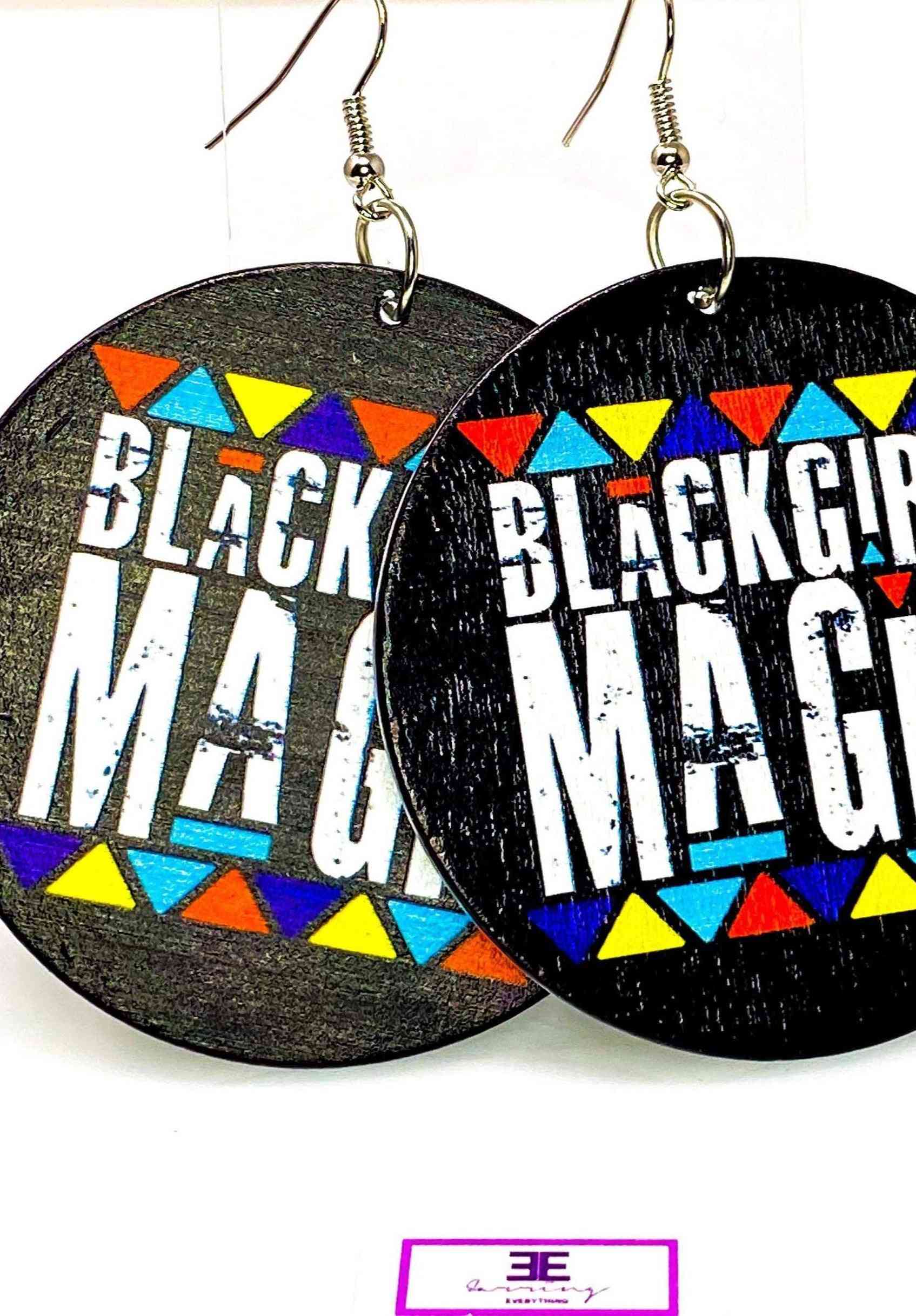 Black Girl Magic Hoops Earrings