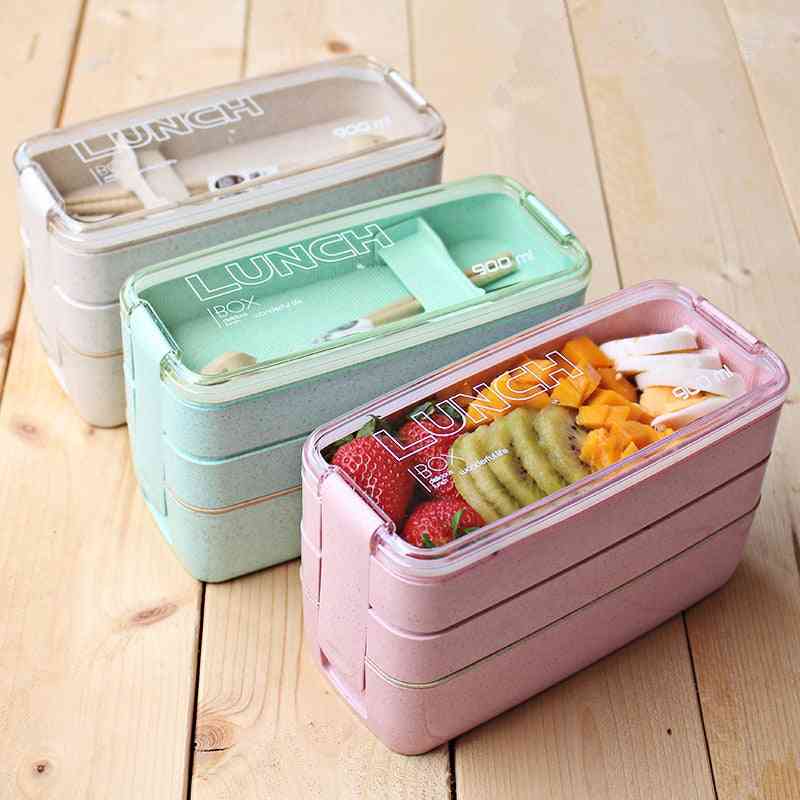 Microwave Lunch Box - Wheat Straw Dinnerware Food Storage