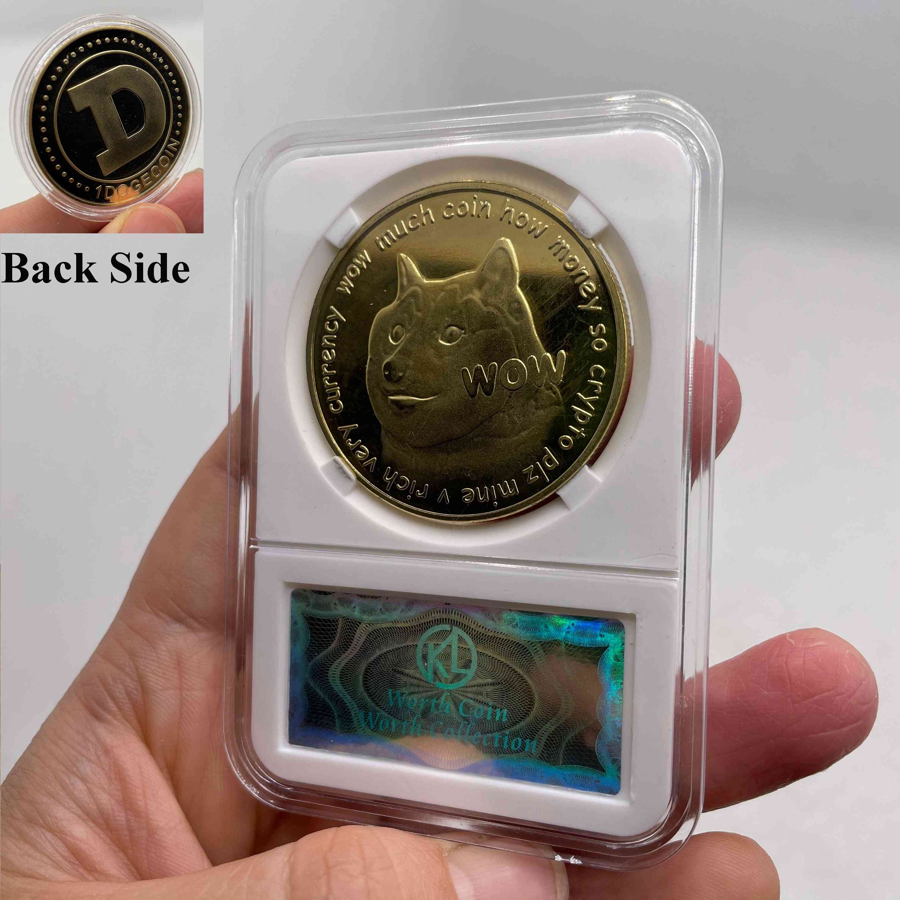 Metal Physical Silver/gold Ada Cardano Coin With Acrylic Case