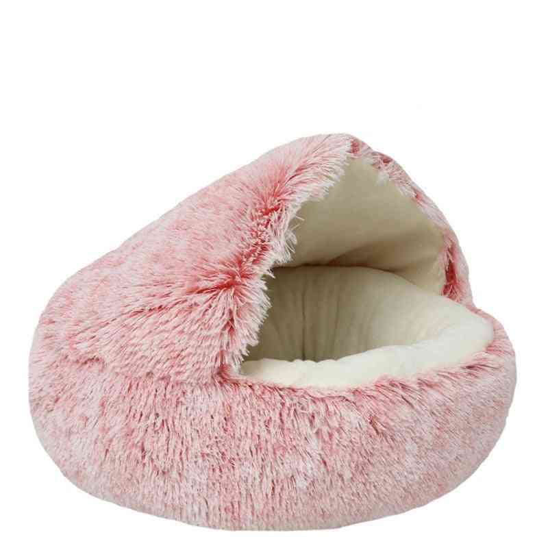 Winter Long Plush Pet Bed- Round Cushion