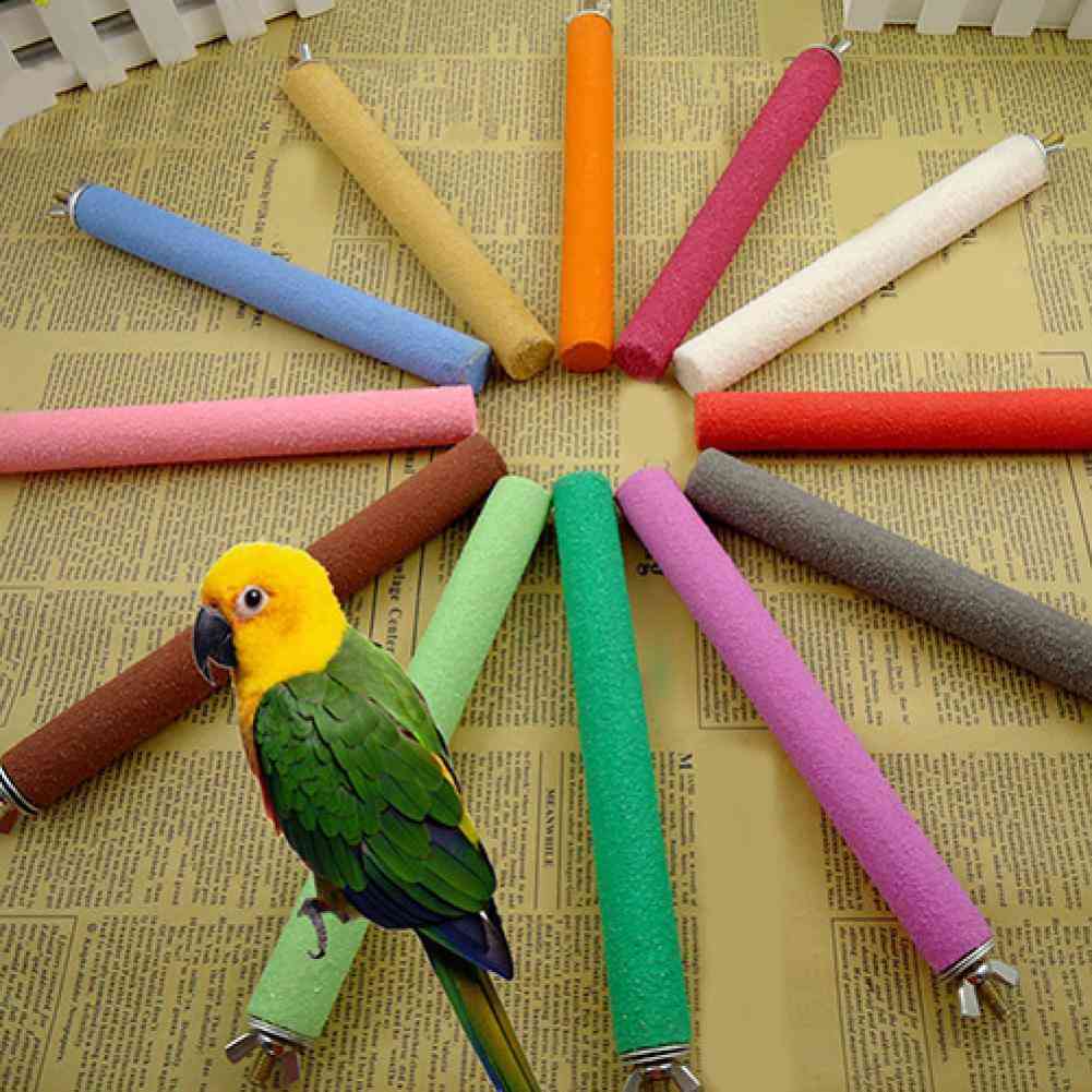 Parrot Cage Rough Surface Wood Perch Stand Stick
