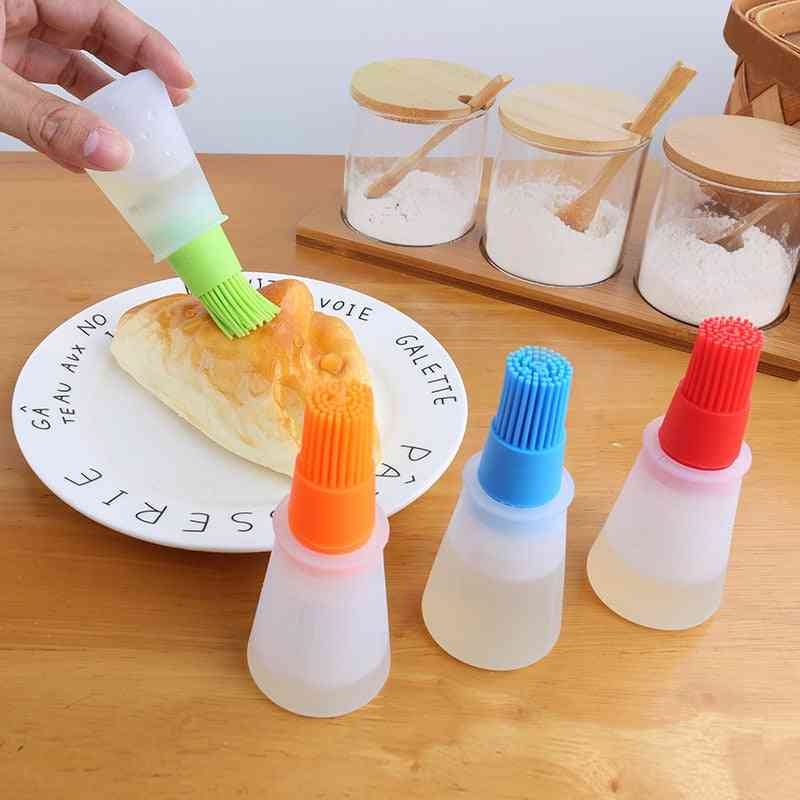 Portable Silicone Oil Bottle With Brush - Grill Oil Brushes