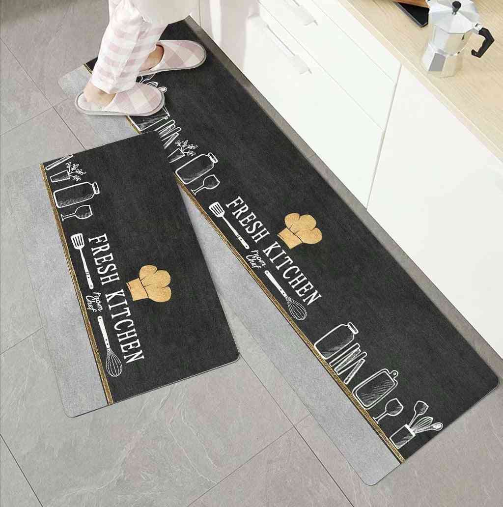 Kitchen Anti-slip Antifouling Long Rugs Floor Carpet