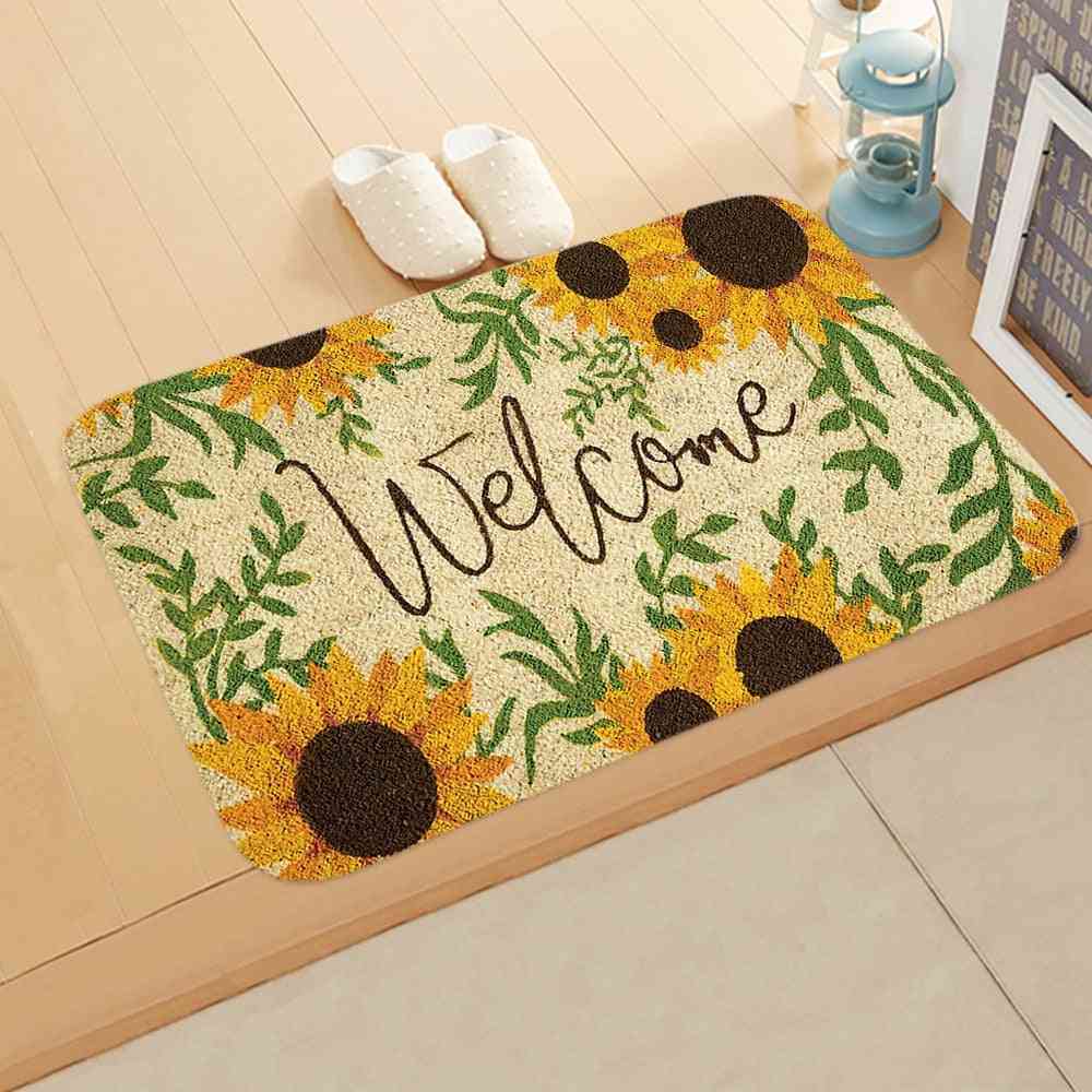 Welcome Doormat Entrance Mat, Printed Anti-slip Floor Mat