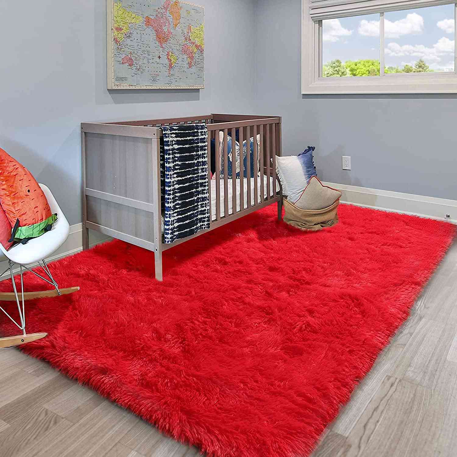 Ultra Soft Fluffy Rugs Modern Living Room Carpet Mat