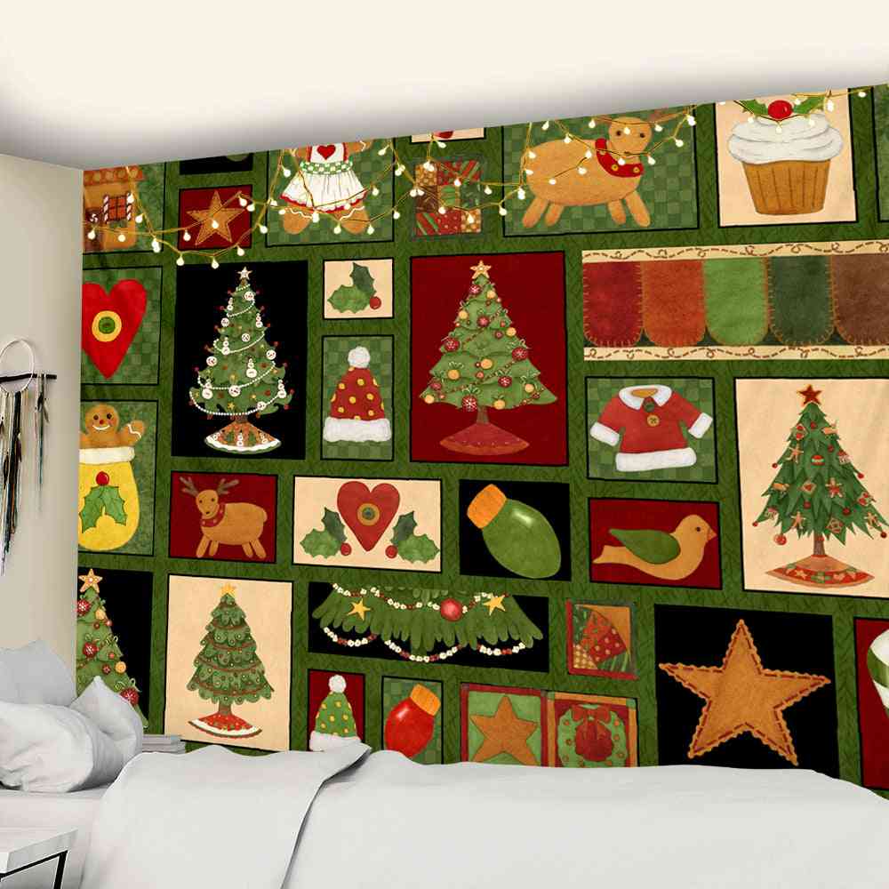 Christmas Trees Wall Hanging Scene Tapestry