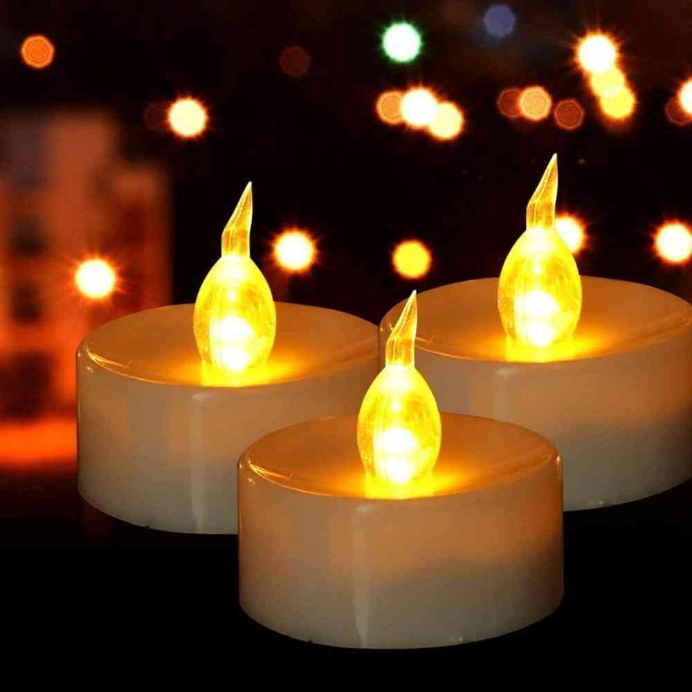 Battery Operated Led Tea Lights Candles Flameless Flickering Weeding Decor