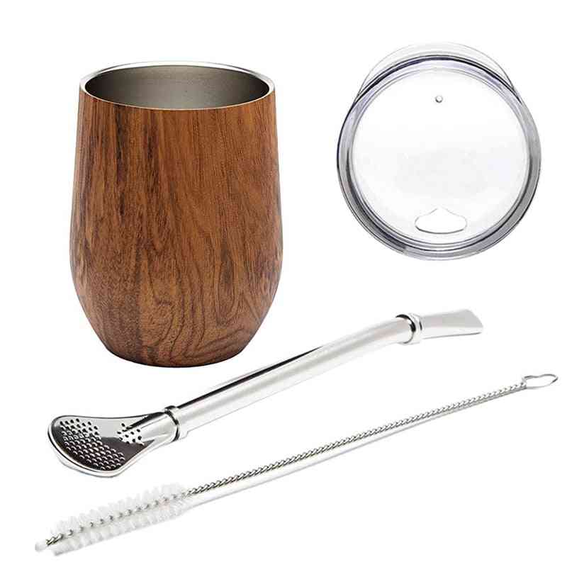 Mate Gourd Double-wall Stainless Coffee Water Cup