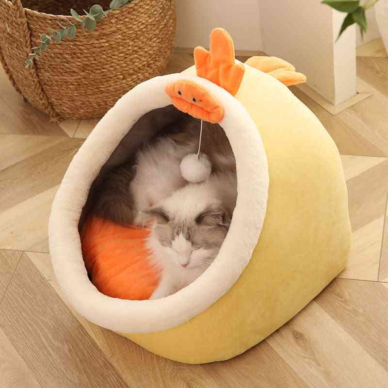 Sweet Cat Bed Warm Pet Basket-lounger Cushion