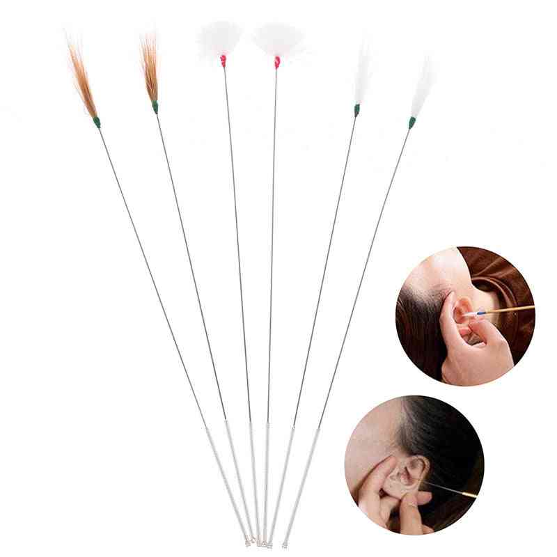 10pcs Goose Feather Earpick Wax Remover Curette Ear Dig Tool Spoon Cleaner Stick