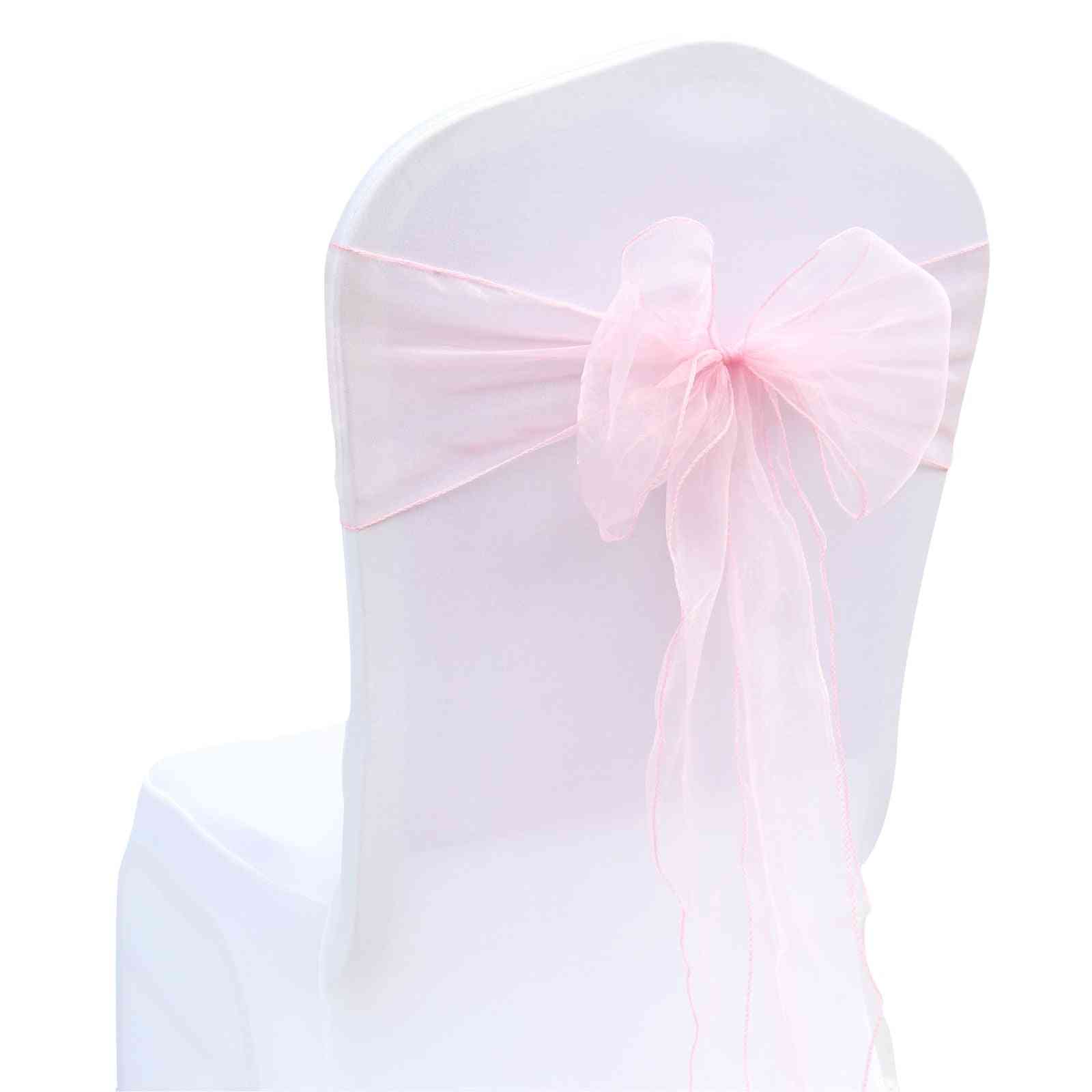 Sheer Organza Chair Bow Sashes  For Wedding Party