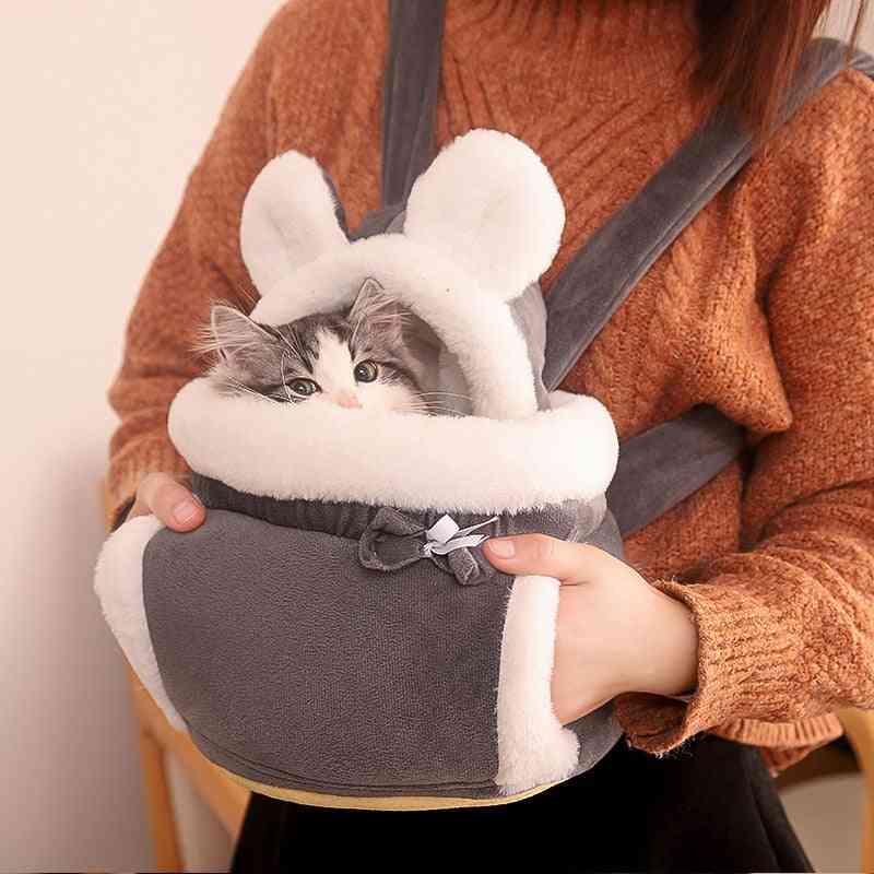 Lovely Pet Carrying Backpack-warn Plush Travel Bag