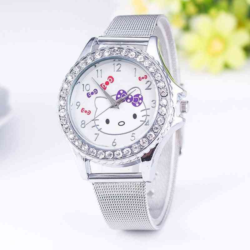 Hello Kitty Cartoon Stainless Steel Belt Watch