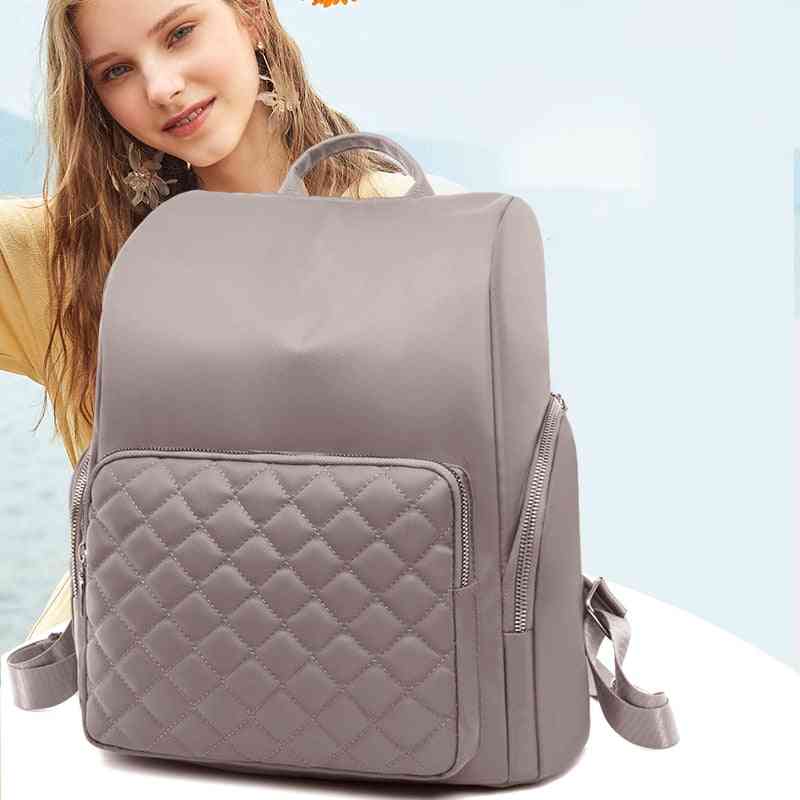 Diamond Lattice Backpack For Waterproof Oxford Student School Bag